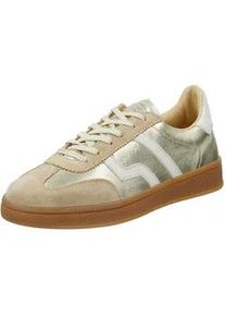 Sneaker Gant "Cuzima", Damen, Gr. 41, goldfarben, Leder, Veloursleder, metallic, Schuhe Sneaker, Retro Sneaker, Schn&uuml;rschuh im Metallic Look
