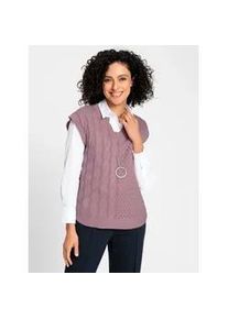 Pullunder Inspirationen "Pullunder", Damen, Gr. 48, lila (mauve), 60% Baumwolle, 40% Polyacryl, unifarben, Pullover Pullunder