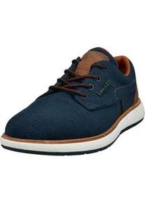 Schn&uuml;rschuh Bugatti, Herren, Gr. 45, dunkelblau, Textil, Schuhe Schn&uuml;rschuh, Schn&uuml;rschuh, Halbschuh mit Kontrastbesatz an der Ferse