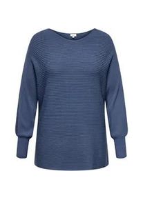 Strickpullover Only CARMAKOMA "CARNEW ADALINE LIFE L/S PULLOVER KNT", Damen, Gr. M, vintage indigo, Strick, Obermaterial: 80% Viskose, 20% Nylon, unifarben, normal normal, Rundhals, Pullover Strickpullover, Viskosemischung