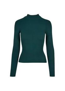 Rundhalspullover Urban Classics "Urban Classics Damen Ladies Rib Knit Turtelneck Sweater", Damen, Gr. 4XL, jasper, 35% Viskose, 35% Polyester, 30% Elasthan, unifarben, slim fit, amerikanischer Ausschnitt, Pullover Rundhalspullover