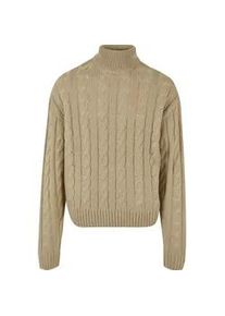 Rundhalspullover Urban Classics "Urban Classics Herren Boxy Roll Neck Sweater", Herren, Gr. L, wetsand, 100% Polyacryl, unifarben, oversize, herzf&ouml;rmiger Ausschnitt, Pullover Rundhalspullover