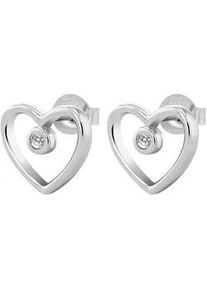 Adelia&acute;s Paar Ohrh&auml;nger ADELIA ́S "Damen Ohrringe &ndash; Ohrstecker Herz aus 925 Silber", Damen, Gr. Damen, Silber 925 (Sterlingsilber), silber, Ohrringe, Perfekt zum Verschenken an besondere Menschen