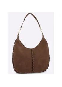 Umh&auml;ngetasche Heine, Damen, Gr. B/H/T: 40cm x 30cm x 5cm, rotbraun, Metall, Viskosemischung, unifarben, Taschen Umh&auml;ngetasche