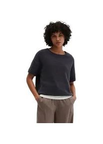 Marc O'Polo Pullunder MARC O'POLO "aus Boucl&eacute;-Garn", Damen, Gr. S, blau graphite, Obermaterial: 78% Baumwolle, 22% Polyamid, unifarben, Rundhals, Pullover Pullunder