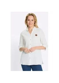 Longbluse Classic Basics, Damen, Gr. 44, wei&szlig;, 100% Baumwolle, unifarben, Blusen Longbluse