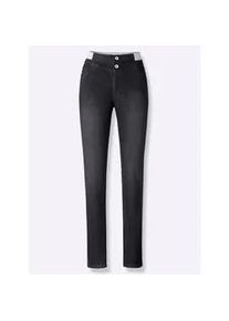 Bequeme Jeans Casual Looks, Damen, Gr. 40, Normalgr&ouml;&szlig;en, schwarz (schwarz denim), 81% Baumwolle, 17% Polyester, 2% Elasthan, unifarben, lang, Jeans