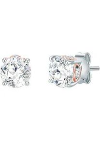 Paar Ohrstecker TRILANI "Set: TL65", silber, wei&szlig;, Ohrringe, Damen, 6,5,mit Zirkonia, Silber 925 (Sterlingsilber), mit Zirkonia