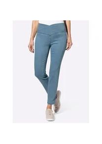 Jeansleggings Classic Basics, Damen, Gr. 44, Normalgr&ouml;&szlig;en, blau (blau, bleached), 81% Baumwolle, 17% Polyester, 2% Elasthan, unifarben, 7/8-L&auml;nge, Jeans