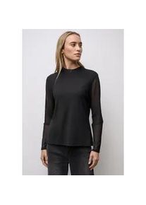 Langarmshirt Street One, Damen, Gr. 44, schwarz, Stoff, Obermaterial: 95% Polyester, 5% Elasthan; Futter: 100% Viskose, unifarben, comfort fit normal, Rundhals, abgesteppt, Shirts Langarmshirt, mit Turtleneck