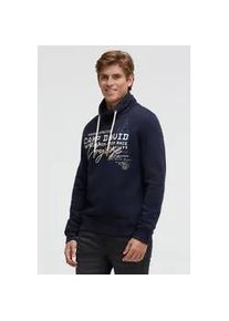 Sweater CAMP DAVID, Herren, Gr. M, blau, Sweatware, Material: 65% Baumwolle, 35% Polyester, bedruckt, bestickt, regular fit normal, Rundhals, eingesetzt Rippb&uuml;ndchen, Sweatshirts Sweater, mit Stehkragen