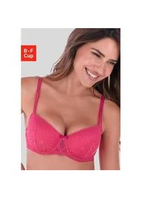 Schalen-BH s.Oliver "Denise", Damen, Gr. 85, Cup F, pink, Spitze, Obermaterial: 70% Polyamid, 20% Polyester, 10% Elasthan, BHs Schalen-BH, im Balconette-Schnitt aus Spitze und fancy Mesh, sexy Dessous