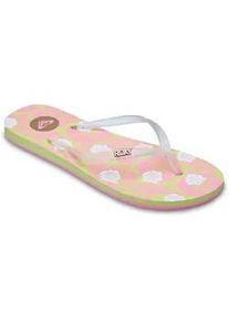Sandale Roxy "Mauricia", Damen, Gr. 7(37), wei&szlig;, soft lime, pink, Obermaterial:Obermaterial: 95% Tr/ 5% Metallnieten, Futter: 100% Synthetik Tr, Laufsohle: 100% Eva;, Schuhe Sandale