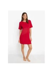 Nachthemd LSCN BY LASCANA, Damen, Gr. 32/34, N-Gr, rot bedruckt, Single Jersey, Obermaterial: 50% Baumwolle, 50% Viskose, bedruckt, unifarben, l&auml;ssig geschnitten mini, Rundhals, abgesteppt, Kleider Nachthemd, in l&auml;ssiger Weite