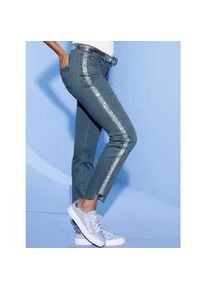 CR&Eacute;ATION L 5-Pocket-Jeans CREATION L, Damen, Gr. 48, Normalgr&ouml;&szlig;en, blau, bleached, 56% Baumwolle, 19% Polyester, 14% Lyocell, 10% Viskose, 1% Elasthan, unifarben, lang, Jeans 5-Pocket-Jeans