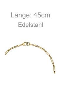 Kette ohne Anh&auml;nger Jobo "Paperclip", goldfarben, Halsketten, Damen, Edelstahl, L: 45, Edelstahl goldfarben 45 cm