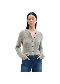 Marc O'Polo Cardigan MARC O'POLO "aus Bi-Color-Garn", Damen, Gr. M, sanftes wei&szlig;, Obermaterial: 76% Baumwolle, 7% Viskose, 7% Polyacryl, 6% Polyester, 4% Polyamid, unifarben, regular fit, Rundhals, Strickjacken