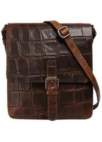 Umh&auml;ngetasche Bugatti "NEVIO", Damen, Gr. B/H/T: 22cm x 24cm x 6cm onesize, cognac, Leder, leicht gl&auml;nzend, unifarben, Taschen Umh&auml;ngetasche, echt Leder