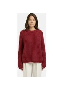 Smith & Soul Rundhalspullover SMITH & SOUL, Damen, Gr. L, cherry, Grobstrick, Material: 42% Polyacryl, 30% Polyamid, 14% Mohair, 14% Wolle, unifarben, regular fit normal, Rundhals, Raglan&auml;rmel Rollsaum, Pullover Rundhalspullover, aus Grobstrick