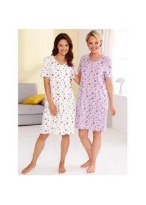 w&auml;schepur Nachthemd W&Auml;SCHEPUR "Nachthemden", Damen, Gr. 44/46, Normalgr&ouml;&szlig;en, wei&szlig;, zitrone, bedruckt, flieder, zitrone, bedruckt, 100% Baumwolle, bedruckt, gebl&uuml;mt, gemustert, mehrfarbig, Kleider Nachthemd