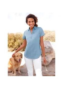 Jeansbluse Casual Looks, Damen, Gr. 44, blau, bleached, 100% Baumwolle, unifarben, Blusen Jeansbluse