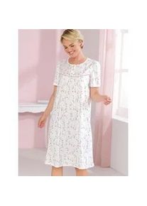 w&auml;schepur Nachthemd W&Auml;SCHEPUR "Nachthemd", Damen, Gr. 40/42, Normalgr&ouml;&szlig;en, wei&szlig;, ros&eacute;, bedruckt, 100% Baumwolle, bedruckt, gebl&uuml;mt, gemustert, mehrfarbig, Kleider Nachthemd