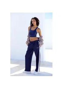 Crop-Top Copenhagen Studios, Damen, Gr. L (44/46), navy, Trikot, Obermaterial: 78% Polyester, 22% Elasthan, unifarben mit Farbeinsatz, figurbetont bauchfrei, Rundhals, Tops, mit &uuml;berkreuzten Tr&auml;gern im R&uuml;cken