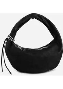 Umh&auml;ngetasche Heine, Damen, Gr. B/H/T: 36cm x 20cm x 5cm, schwarz, Metall, Viskosemischung, unifarben, Taschen Umh&auml;ngetasche