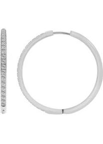 Adelia&acute;s Klappcreolen ADELIA ́S "Damen Ohrringe &ndash; Klappcreole aus Edelstahl mit Strass Steinchen", Damen, Gr. Damen, Edelstahl, silber, Ohrringe Klappcreolen, Ideal zum Verschenken &ndash; schlicht und stilvoll