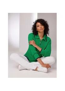 Polokragenpullover CREATION L PREMIUM "Lyocell-Baumwoll-Pullover", Damen, Gr. 48, grasgr&uuml;n, 70% Lyocell, 30% Baumwolle, unifarben, Pullover