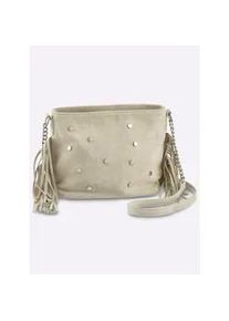 Umh&auml;ngetasche Heine, Damen, Gr. B/H/T: 26cm x 19cm x 10cm, sand, Metall, Viskosemischung, unifarben, Taschen Umh&auml;ngetasche