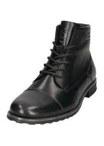 Winterstiefelette Bugatti, Herren, Gr. 40, schwarz, Leder, leicht gl&auml;nzend, Schuhe Winterstiefelette, Schn&uuml;rboots, Stiefelette, mit w&auml;rmendem Fleecefutter