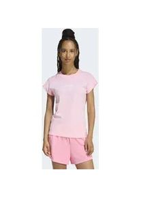 T-Shirt Adidas SPORTSWEAR "W LIN SJ T", Damen, Gr. S, true pink, wei&szlig;, Obermaterial: 100% Baumwolle, normal, Rundhals, Shirts T-Shirt, sportlicher Stil, Kurzarm, ohne Verschluss, aus Baumwolle
