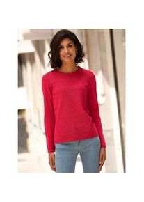 Strickpullover Classic Basics "Ajour-Pullover", Damen, Gr. 56, lila (erdbeere), 100% Polyacryl, unifarben, Pullover Strickpullover