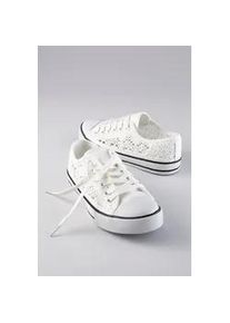 Sneaker ANISTON SHOES, Damen, Gr. 37, wei&szlig;, Textil, Schuhe Sneaker, Schn&uuml;rschuh, Freizeitschuh in H&auml;keloptik - NEUE KOLLEKTION