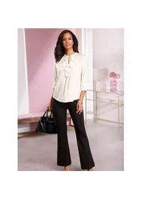 Longbluse Lady, Damen, Gr. 48, beige (ecru), 100% Viskose, unifarben, Rundhals, Blusen Longbluse