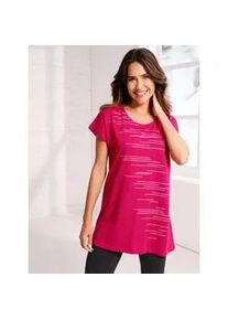 Longshirt "Longshirt", Damen, Gr. 50, pink, 50% Baumwolle, 50% Modal, gemustert, Rundhals, Shirts Longshirt