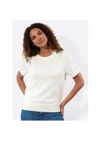 Kurzarmpullover Casual Looks "Kurzarm-Pullover", Damen, Gr. 48, ecru, 100% Baumwolle, unifarben, Pullover