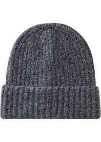 Strickm&uuml;tze bonprix "M&uuml;tze", Damen, grau (schiefergrau), Obermaterial: 53% Polyester, 38% Polyacryl, 7% Wolle, 2% Polyamid, M&uuml;tzen Strickm&uuml;tze, aus Polyester, Polyacryl, Wolle und Polyamid, l&auml;ssiger Stil