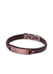 Lederarmband Fynch-Hatton "Schmuck Geschenk Armband Leather meets Metal", braun (kupferfarben, braun), Armb&auml;nder, Herren, 19cm, Edelstahl Leder, Edelstahl, Leder, Lederarmband