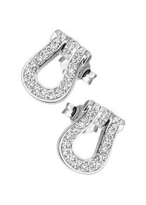 Paar Ohrstecker Jobo "Ohrringe Silberohrringe 11 mm", silber 925, wei&szlig;, Ohrringe, Damen, Silber 925 (Sterlingsilber), 925 Silber rhodiniert mit 38 Zirkonia
