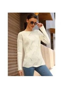 Strickpullover Classic Basics "U-Boot-Pullover", Damen, Gr. 40, ecru, 100% Polyacryl, unifarben, Pullover Strickpullover