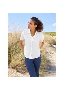 Hemdbluse Casual Looks, Damen, Gr. 40, ecru, 50% Baumwolle, 50% Polyester, unifarben, Blusen Hemdbluse