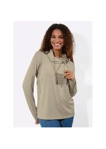 Langarmshirt Casual Looks "Rollkragen-Shirt", Damen, Gr. 54, schlamm, 66% Polyester, 28% Viskose, 6% Elasthan, unifarben, Shirts Langarmshirt