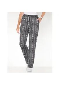 Jerseyhose Classic Basics, Damen, Gr. 54, Normalgr&ouml;&szlig;en, schwarz, gestreift, 100% Polyester, gemustert, mehrfarbig, Hosen Jerseyhose