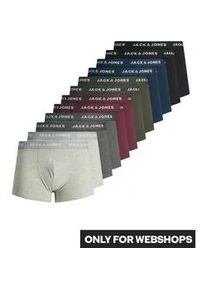 Jack & Jones Trunk JACK & JONES "JACSOLID Stretchkomfort, elastisch, bequem mit sportlichem Look", Herren, Gr. S, 12 Stk., navy blazer detail:navy blazer, schwarz, schwarz, dgm, dgm, lgm, lgm, rosin, rosin, port royal, port ro, Jersey, Obermaterial: 95% Baumwolle, 5% Elasthan, unifarben mit Farbeinsatz, Unterhosen, bedruckt, modisch, eng anliegend, Baumwollmischung, B&uuml;ndchen