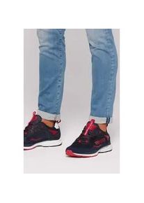 Sneaker CAMP DAVID, Herren, Gr. 41, blau, Glattleder, Synthetik, Textil, Veloursleder, Strukturmuster, Schuhe Sneaker, mit reflektierendem Logo