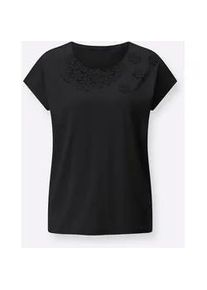 Rundhalsshirt Classic Basics "Shirt", Damen, Gr. 42, schwarz, 100% Baumwolle, unifarben, Rundhals, Shirts Rundhalsshirt