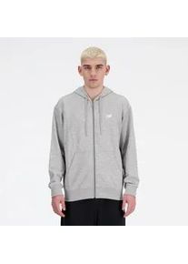 Kapuzensweatjacke New Balance, Herren, Gr. L, athletic grau, Obermaterial: 60% Baumwolle, 40% Polyester, Sweatjacken, mit Kapuze, f&uuml;r Alltag und Sport, weicher Stoff, lockere Passform