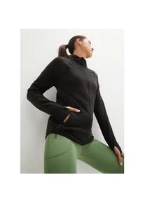 Fleecejacke bonprix, Damen, Gr. 56/58 (XXXL), schwarz, Obermaterial: 100% Polyester, unifarben, bequem, Jacken Fleecejacke, unifarbenes Design, bequeme Passform, mit Rei&szlig;verschluss